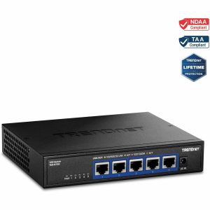 TRENDnet 5-Port 10G Switch, 5 x 10G RJ-45 Ports, 100Gbps Switching Capacity, Supports 2.5G and 5G-BASE-T Connections, Lifetime Protection, Black, TEG-S750
