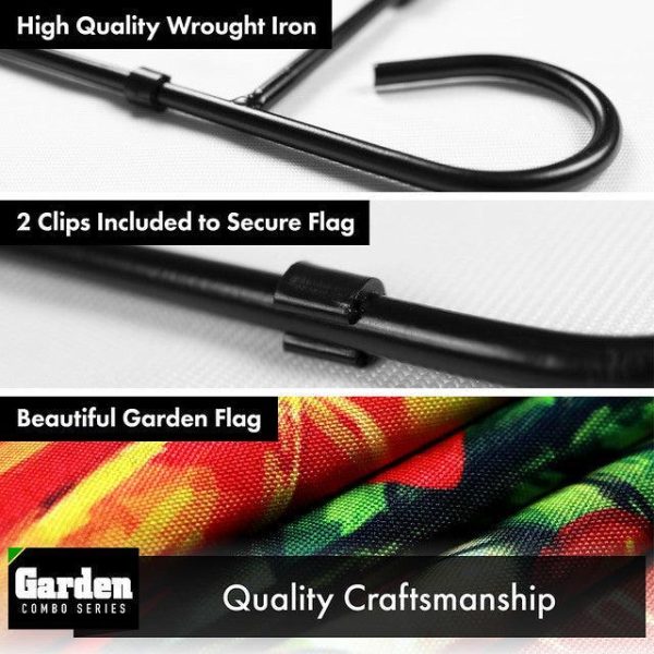 G128 Combo Pack: Garden Flag Stand Black 36x16 Inch & Garden Flag Autumn Greetings Large Maple Leaf 12x18 Inch - Image 3
