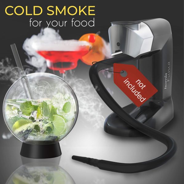 Smoking Gun Wood Smoke Infuser Cocktail Ball   2 pcs Food Smoke Infuser Accessory   Cocktail Ball Glass with Glass Straw for Drink Smoker 12 Oz (350 ml) Black Plug - Image 6