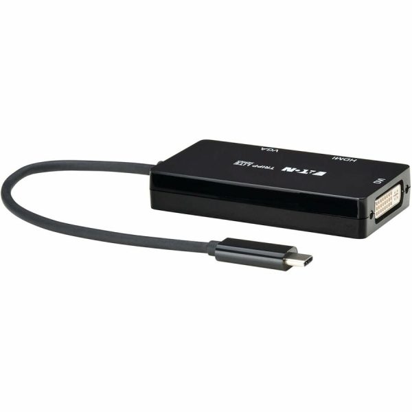 Eaton Tripp Lite Series USB-C Multiport Adapter (M/3xF) - 4K 60 Hz HDMI, 1080p VGA + DVI Ports, Black - Image 5