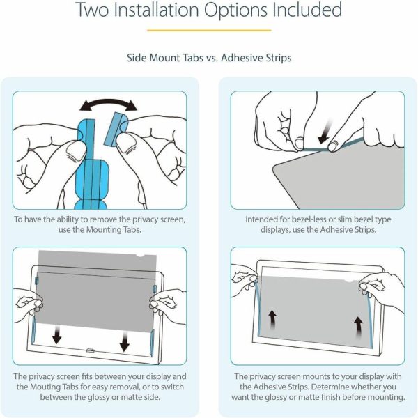 StarTech.com Monitor Privacy Screen for 20" Display - Widescreen Computer Monitor Security Filter - Blue Light Reducing Screen Protector - Image 6