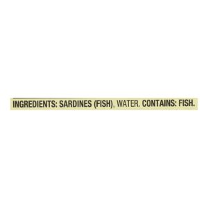 Season Brand Sardines in Water  - No Salt Added - Case of 12 - 4.375 oz.