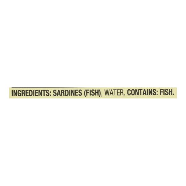 Season Brand Sardines in Water  - No Salt Added - Case of 12 - 4.375 oz.