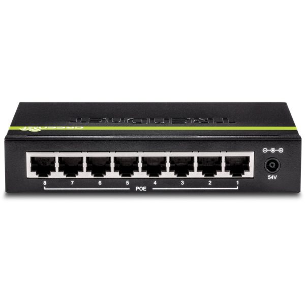 TRENDnet 8-Port GREENnet Gigabit PoE+ Switch, Supports PoE And PoE+ Devices, 61W PoE Budget, 16Gbps Switching Capacity, Data & Power Via Ethernet To PoE Access Points & IP Cameras, Black, TPE-TG82G - Image 4