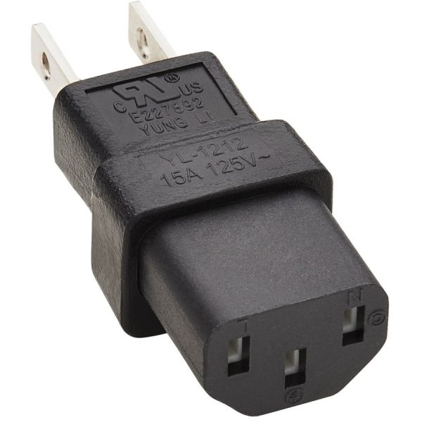Eaton Tripp Lite Series Computer Power Cord Adapter, NEMA 5-15P to C13 - 15A, 125V, Black - Image 2