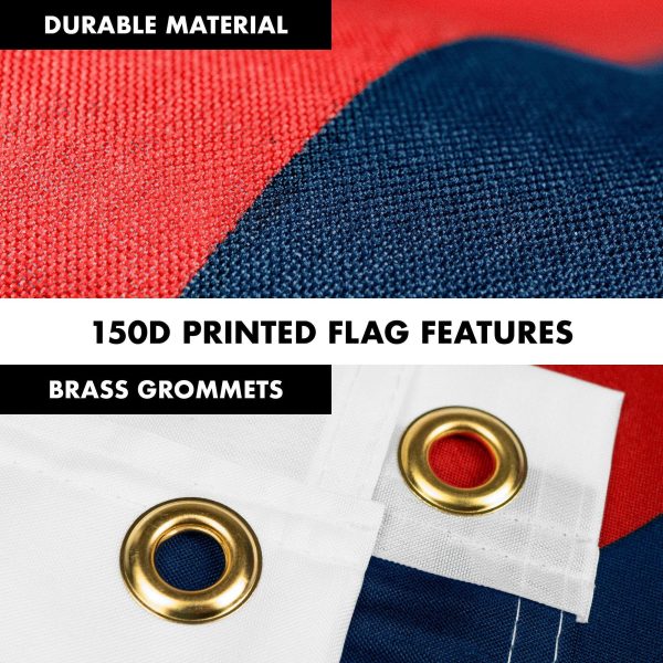 G128 Combo Pack: 6 Feet Tangle Free Spinning Flagpole (White) Christian Religious Flag 3x5 ft Printed 150D Brass Grommets (Flag Included) Aluminum Flag Pole - Image 4