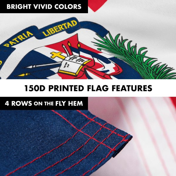 G128 Combo Pack: 6 Feet Tangle Free Spinning Flagpole (Silver) Dominican Republic Dominican Flag 3x5 ft Printed 150D Brass Grommets (Flag Included) Aluminum Flag Pole - Image 5