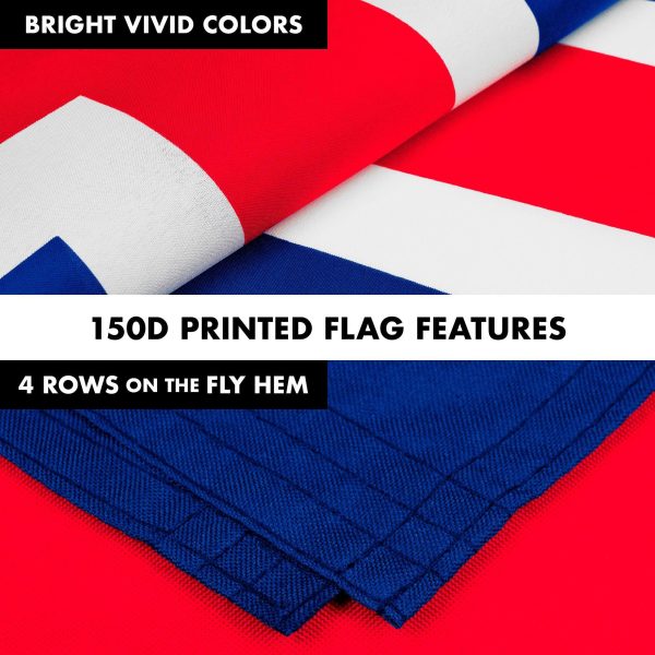 G128 Combo Pack: 6 Feet Tangle Free Spinning Flagpole (Silver) Iceland Icelandic Flag 3x5 ft Printed 150D Brass Grommets (Flag Included) Aluminum Flag Pole - Image 5
