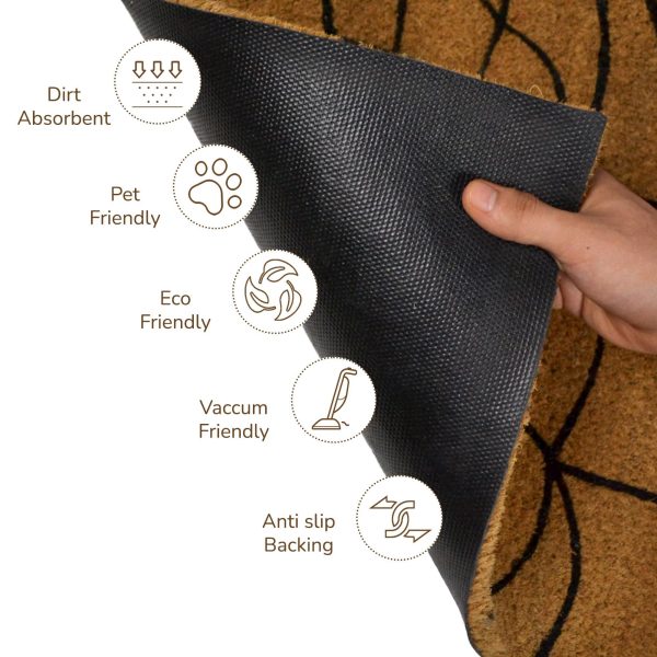 Decorative Halloween Welcome Mat Trick & Treat Natural Coco Coir Mats with Non Slip PVC Backing Indoor Outdoor Mats for Home & Office Floor Mats for Door Decor 30 x17 - Image 4