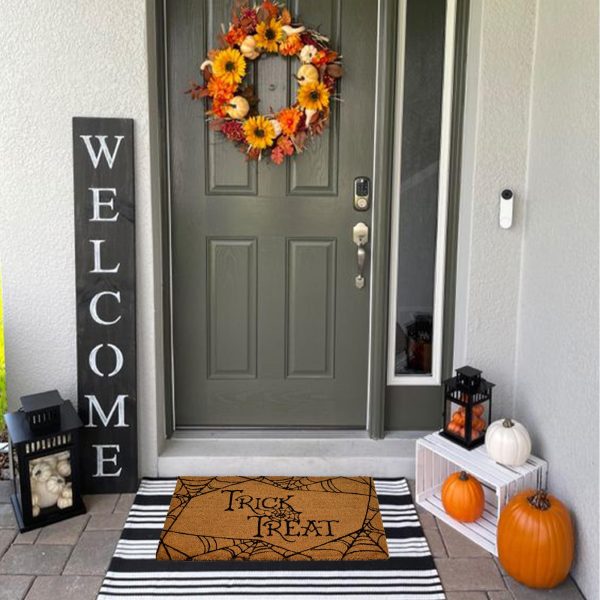Decorative Halloween Welcome Mat Trick & Treat Natural Coco Coir Mats with Non Slip PVC Backing Indoor Outdoor Mats for Home & Office Floor Mats for Door Decor 30 x17 - Image 5