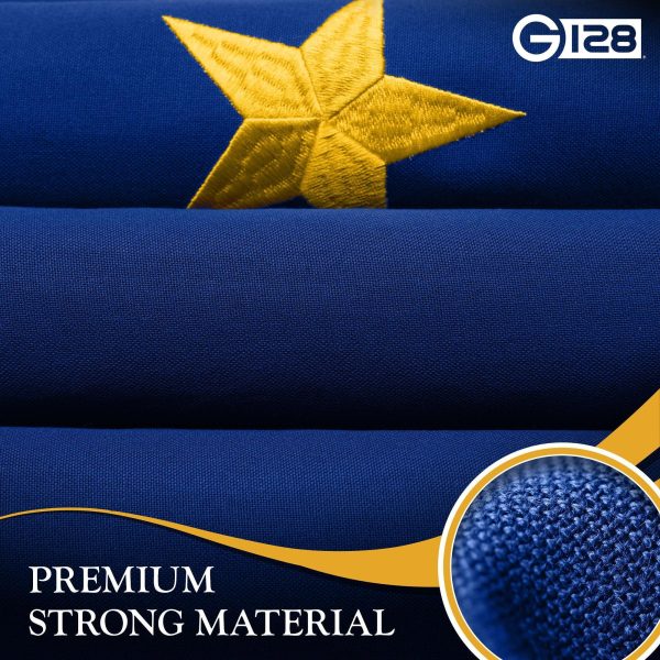 G128 2 Pack: Alaska AK State Flag | 5x8 Ft | StormFlyer Series Embroidered 220GSM Spun Polyester | Embroidered Design, Indoor/Outdoor, Brass Grommets, Heavy Duty, All Weather - Image 7