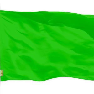 G128 Solid Lime Green Color Flag | 3x5 feet | Printed 150D, Indoor/Outdoor, Vibrant Colors, Brass Grommets, Quality Polyester, Much Thicker More Durable Than 100D 75D Polyester