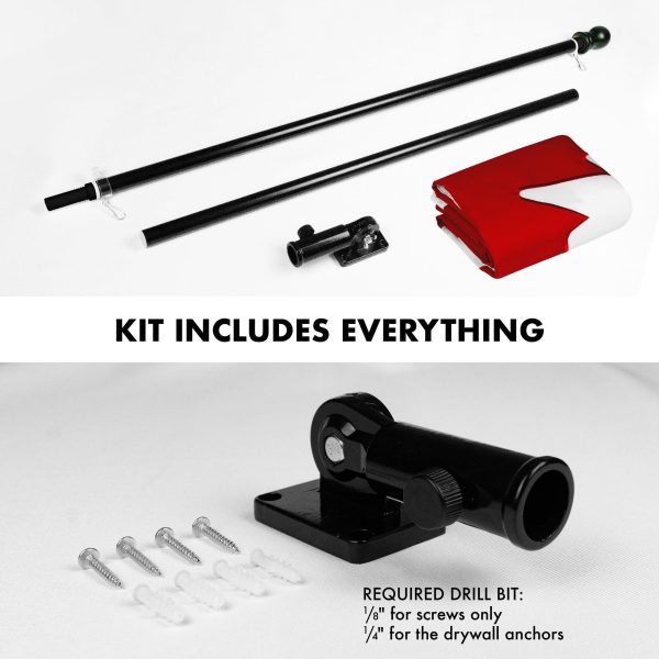 G128 Combo Pack: 5 Ft Tangle Free Spinning Flagpole (Black) & Canada Canadian Flag 2x3 Ft Double Sided Embroidered 210D Polyester - Image 2
