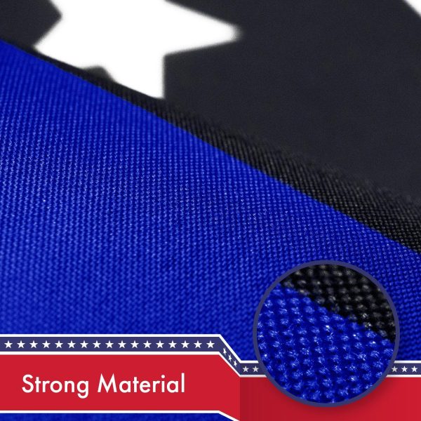 Thin Blue Line American Flag 3x5 Ft 5-Pack Printed 150D Polyester By G128 - Image 4