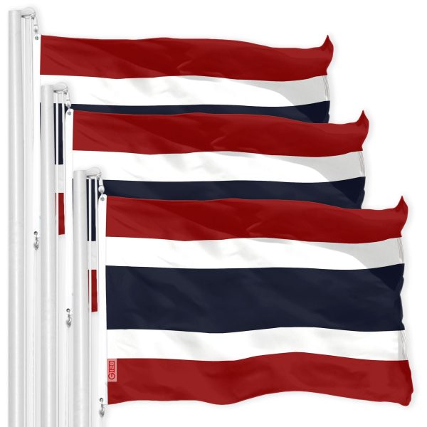 Thailand Thai Flag 3x5 Ft 3-Pack 150D Printed Polyester By G128