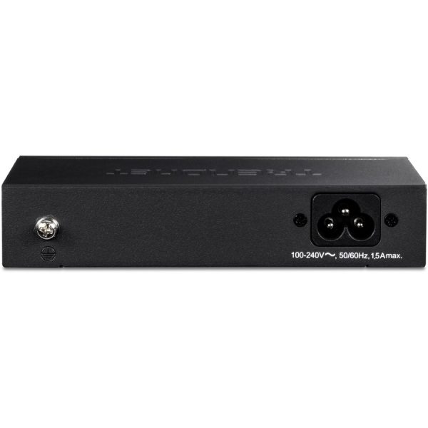 TRENDnet 6-Port Fast Ethernet PoE+ Switch, 4 x Fast Ethernet PoE Ports, 2 x Fast Ethernet Ports, 60W PoE Budget, 1.2 Gbps Switch Capacity, Metal, Limited Lifetime Protection, Black, TPE-S50 - Image 3