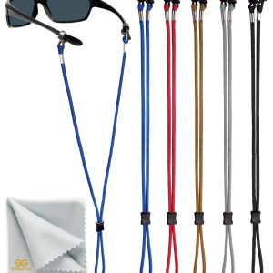 SIGONNA Eyeglasses String Holder Strap Cord - Eyeglass Chain for Men Women - Glasses Lanyard Holders Around Neck Sports Dark 5 Pcs