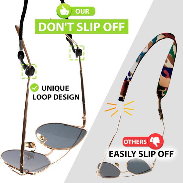SIGONNA Eyeglasses String Holder Strap Cord - Eyeglass Chain for Men Women - Glasses Lanyard Holders Around Neck Sports Dark 5 Pcs - Image 3