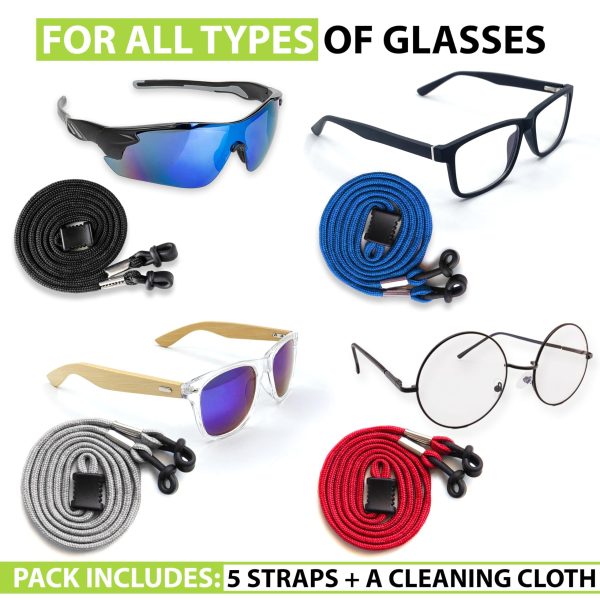 SIGONNA Eyeglasses String Holder Strap Cord - Eyeglass Chain for Men Women - Glasses Lanyard Holders Around Neck Sports Dark 5 Pcs - Image 5