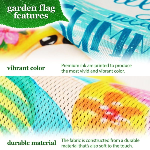 G128 Combo Pack: Garden Flag Stand Black 36 in x 16 in & Garden Flag Summer Decoration All You Need is Summer Gnome 12"x18" Double-Sided Blockout Fabric - Image 3