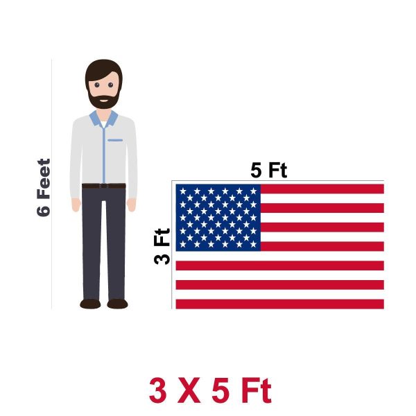 MULTI PACK: American Flag 210D Embroidered Polyester 3x5 Ft  - 100 PACK - Image 6