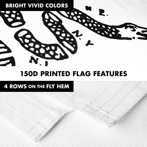 G128 Combo Pack: Flag Pole 6 FT Black Tangle Free & Join or Die White Flag 3x5 FT Brass Grommets Printed Polyester (Flag Included) Aluminum Flag Pole - Image 5