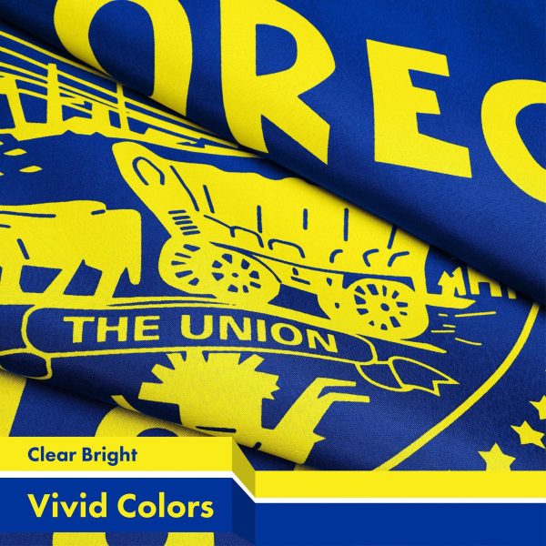 G128 2 Pack: Oregon OR State Flag | 3x5 Ft | Double LiteWeave Pro Series Double Sided Printed 150D Polyester | Indoor/Outdoor, Brass Grommets, Thicker and More Durable Than 100D 75D Poly, 2-ply - Image 4