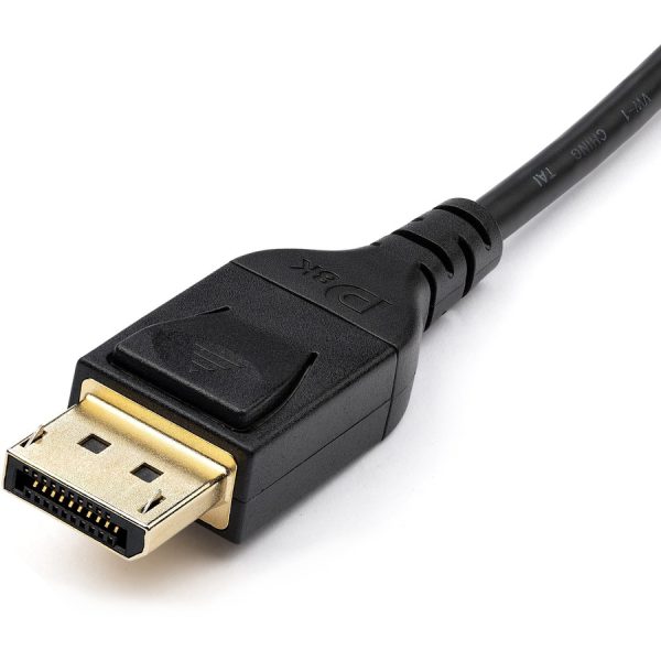StarTech.com 6ft 2m VESA Certified Mini DisplayPort to DisplayPort 1.4 Cable, 8K 60Hz HBR3 HDR, Super UHD 4K 120Hz, mDP to DP Slim Cord - Image 2
