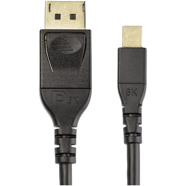 StarTech.com 6ft 2m VESA Certified Mini DisplayPort to DisplayPort 1.4 Cable, 8K 60Hz HBR3 HDR, Super UHD 4K 120Hz, mDP to DP Slim Cord - Image 4