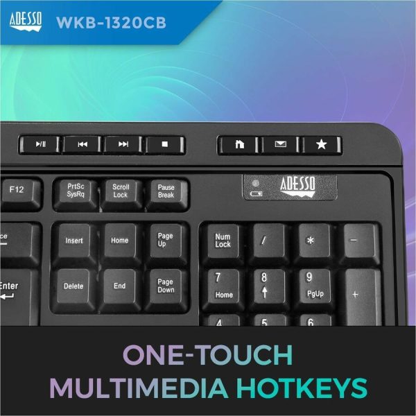 Adesso Antimicrobial Wireless Desktop Keyboard and Mouse - Image 4