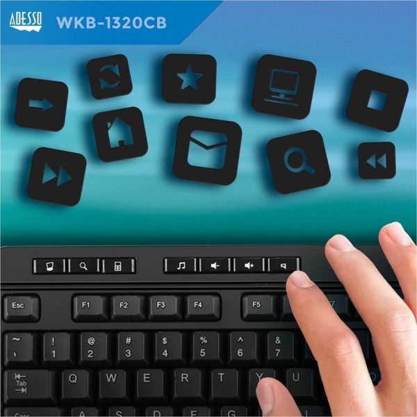 Adesso Antimicrobial Wireless Desktop Keyboard and Mouse - Image 6