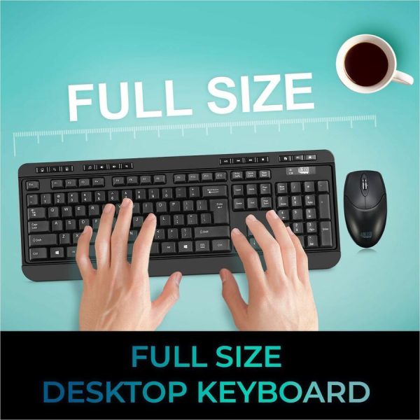 Adesso Antimicrobial Wireless Desktop Keyboard and Mouse - Image 7