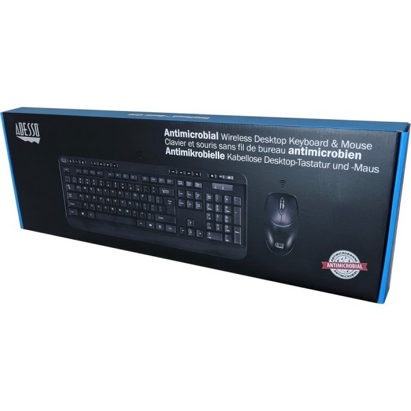 Adesso Antimicrobial Wireless Desktop Keyboard and Mouse - Image 10