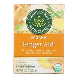 Traditional Medicinals Organic Ginger Aid Herbal Tea - 16 Tea Bags - Case of 6