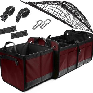 3 Compartment Separable Collapsible Car Trunk Storage Organizer for SUV Minivan Truck Sedan   XL Cherrysh