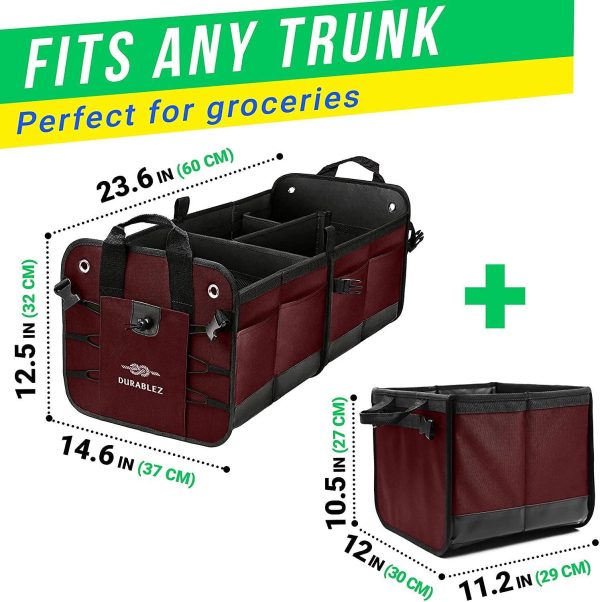 3 Compartment Separable Collapsible Car Trunk Storage Organizer for SUV Minivan Truck Sedan   XL Cherrysh - Image 2