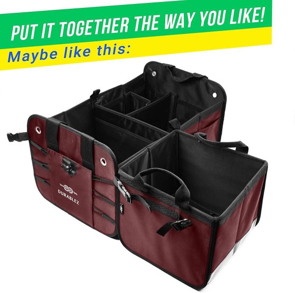 3 Compartment Separable Collapsible Car Trunk Storage Organizer for SUV Minivan Truck Sedan   XL Cherrysh - Image 3
