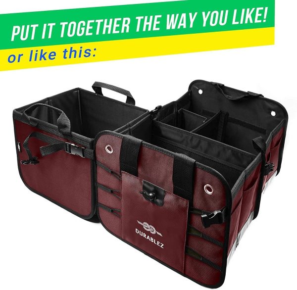 3 Compartment Separable Collapsible Car Trunk Storage Organizer for SUV Minivan Truck Sedan   XL Cherrysh - Image 4