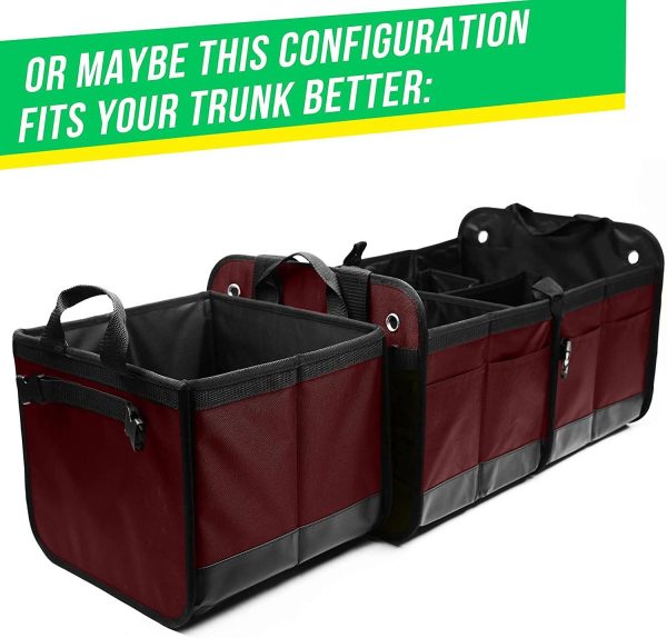 3 Compartment Separable Collapsible Car Trunk Storage Organizer for SUV Minivan Truck Sedan   XL Cherrysh - Image 5