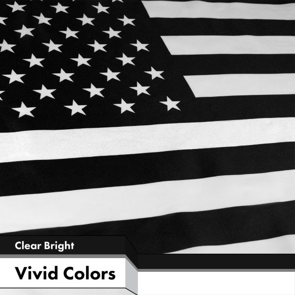 USA Black and White Flag 3x5 Ft 3-Pack 150D Printed Polyester By G128 - Image 3