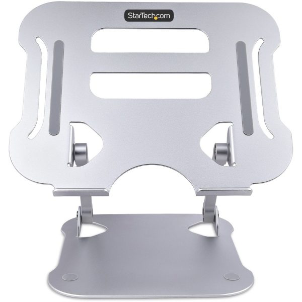 StarTech.com Laptop Stand for Desk, Ergonomic Laptop Stand Adjustable Height, Aluminum, Up to 22lb/10kg, Foldable Notebook Riser/Lift - Image 2
