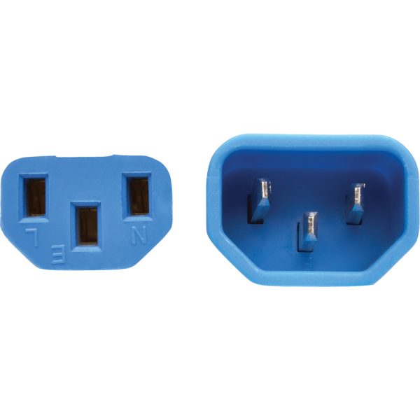 Eaton Tripp Lite Series Heavy-Duty PDU Power Cord, C13 to C14 - 15A, 250V, 14 AWG, 3 ft. (0.91 m), Blue - Image 3