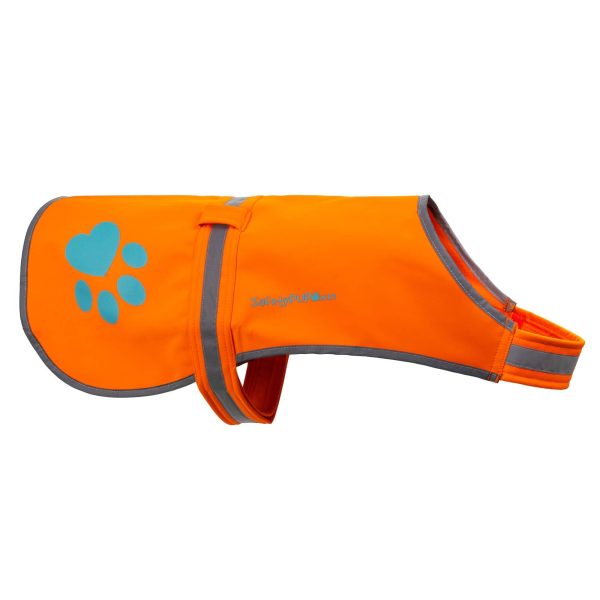 Soft shell Waterproof Dog Vest. Hi Visibility Reflective Jacket with Light Fleece Lining. Ideal in Cooler Climates. Blaze Orange Fabric Protects Your PUP Near Hunting Grounds & Off Leash