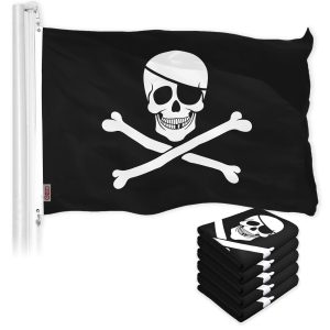 Jolly Roger Pirate Bones Flag 3x5 Ft 5-Pack Printed 150D Polyester By G128