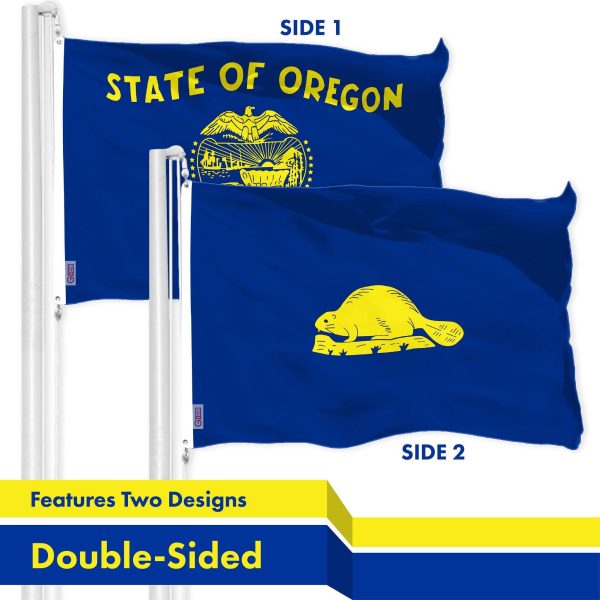 G128 Combo Pack: American USA Flag 3x5 Ft & Oregon Double Sided Flag 3x5 Ft, Both Printed 150D Polyester, Indoor/Outdoor, Brass Grommets - Image 3