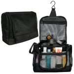 The Fine Living Co. Portable Hanging Shower Caddy Organizer Bag Quick Dry Mesh Shower Caddy Tote Bag Pouch with Metal Hook for Bathroom College Dorm Camp Gym Camping Toiletry Bath (12”x3”x8”)