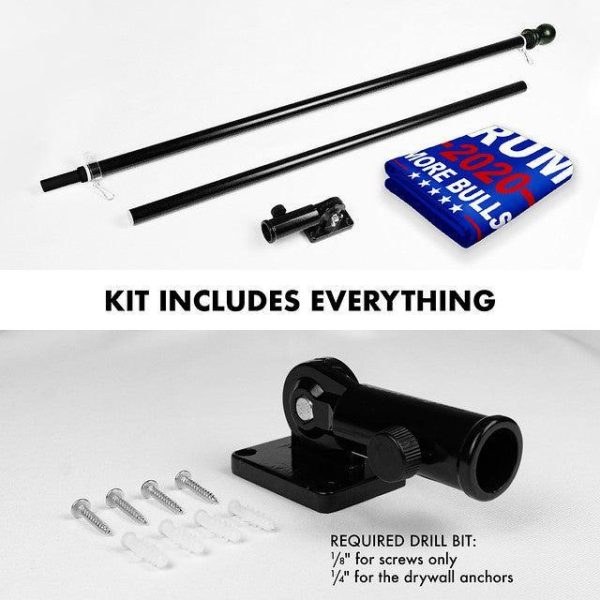 G128 Combo Pack: 6 Feet Tangle Free Spinning Flagpole (Black) Trump No More Bullshit Flag 3x5 ft Printed 150D Brass Grommets (Flag Included) Aluminum Flag Pole - Image 2