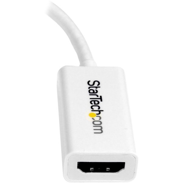 StarTech.com Mini DisplayPort to HDMI Adapter, Active Mini DP to HDMI Video Converter for Monitor/Display, 4K 30Hz, mDP to HDMI Adapter, White - Image 3