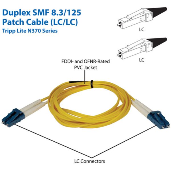 Eaton Tripp Lite Series Duplex Singlemode 9/125 Fiber Patch Cable (LC/LC), 2M (6 ft.) - Image 2