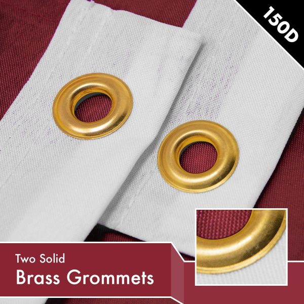 G128 Solid Burgundy Color Flag | 3x5 feet | Printed 150D, Indoor/Outdoor, Vibrant Colors, Brass Grommets, Quality Polyester, Much Thicker More Durable Than 100D 75D Polyester - Image 2